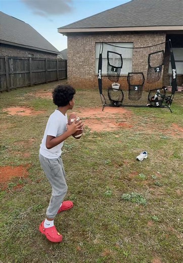 Kids don’t get tired been out since 6 am and came straight home to the trampoline .Braylon qb1 🎯