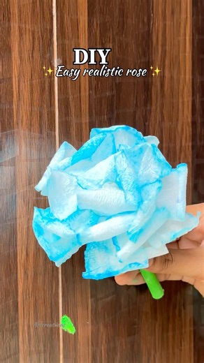 DIY blue paper Rose tutorial 💠| #diy #art #craft #rose #paperflower #aesthetic #flowers