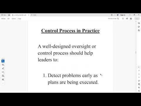 Control Process For Marketing Management Function
