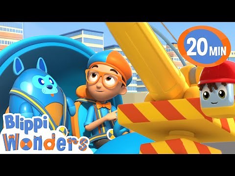 Blippi's Crane Adventure! 🚧🚜 Lifting Big Loads and Learning!| Learning Videos for Kids 🔵🟠