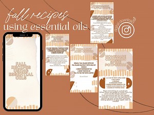 Fall Essential Oil Recipes, Social Media Graphics (digital Download) - Etsy UK