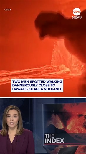 Two men were spotted walking dangerously close to Hawaii's Kilauea volcano. In the video captured on Dec. 23, one of them can be seen gesturing to the webcam operated by the U.S. Geological Survey. Locals say they have seen an uptick in people trespassing in areas closed to the public. | ABC News