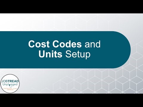 Costcode & Unit Setup