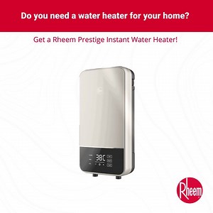 Looking for a new water heater for your home? Check out Rheem's Prestige Platinum Instant Water Heater! Equipped with awesome features such as a whisper-quiet DC pump, corrosion-resistant Incoloy heating element, and a touch-sensitive LCD display, enjoy continuous hot water whenever you need with Rheem Prestige Platinum Instant Water Heater! #RheemPH #RheemWaterHeaters #RheemPrestige #InstantWaterHeater | Rheem Philippines | Facebook