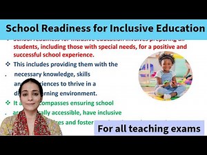School Readiness for Inclusive Education/ Creating an Inclusive School/ For all teaching exams