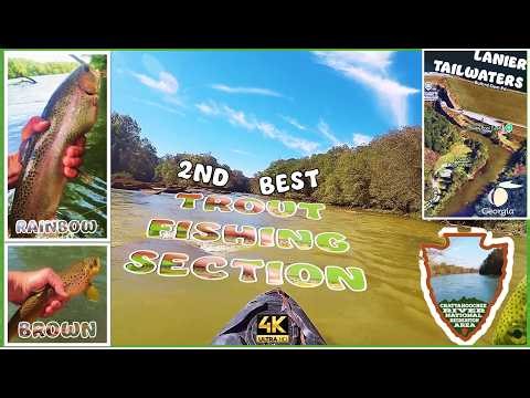 2nd BEST Kayak TROUT FISHING Section Below Buford Dam on Chattahoochee River, Lanier Tailwater