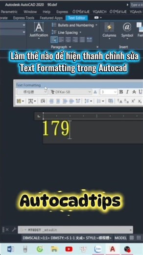 How to display the Text Formatting toolbar in AutoCAD #truongngocdat #tuhocautocad