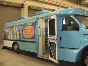Library's New Bus is Big, Blue and Designed for Early Readers