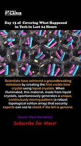 Scientists have created the first VISIBLE time crystal, a new phase of matter that spontaneously breaks both space and time symmetry. It's made from ordinary liquid crystals—the same material in your phone screen—that perpetually swirl like an "eternally spinning clock" when illuminated by constant light. This crystal is incredibly robust and meets all stringent requirements for time crystallinity. Its unique, continuously moving pattern makes it the perfect "time watermark" to embed in bills, c