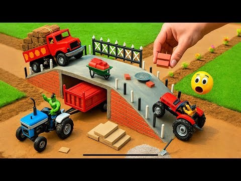 DIY Mini Truck Builds Brick & Metal Railing Bridge | Fun Construction Science Project