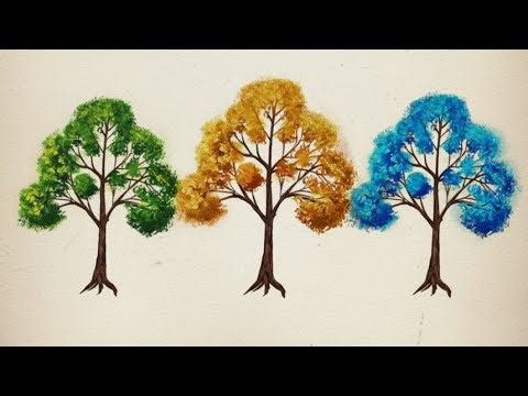 Easy Acrylic Tree Painting Tutorial | Grass painting technique | Step-by-Step for Beginners