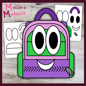 Pink Backpack Craft Template