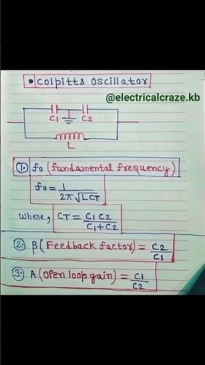 Basics of COLPITTS OSCILLATOR 💡 #shorts #youtubeshorts #electrical #electronics #powerelectronics