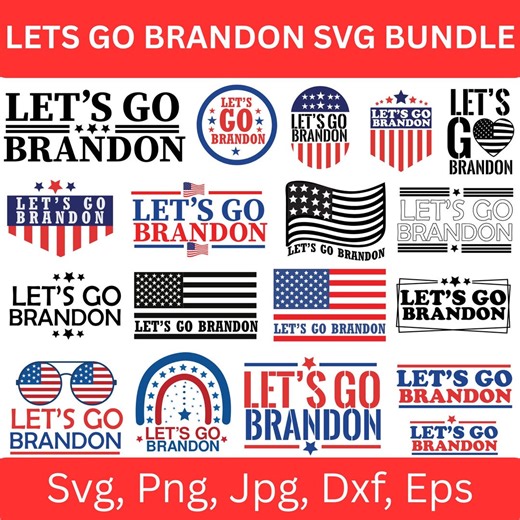 Lets Go Brandon American Flag SVG PNG JPG | Patriotic Digital File for Cricut & Silhouette - Etsy UK