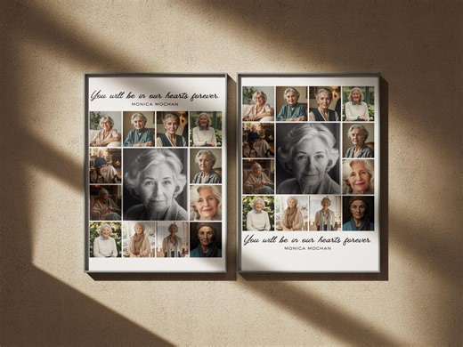 Funeral Photo Collage Sign Template: Celebration of Life Memorial (canva, Digital Download) - Etsy