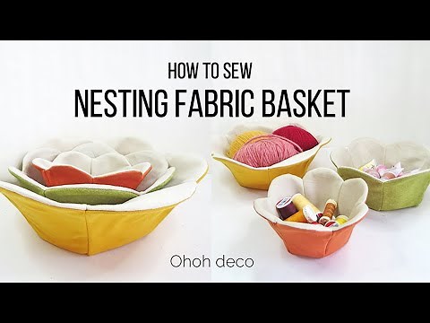 Fabric basket pattern: How to sew nesting baskets in 3 sizes