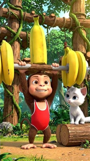 كوكو أقوى قرد في الغابة؟! 💪🐒😂 | كرتون مضحك للأطفال #Shorts