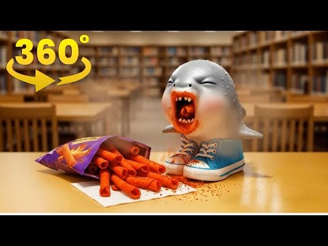 Crunch Time at the Library (starring Tralalerito) 360 VR
