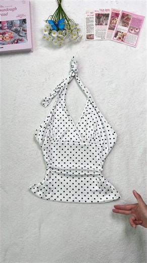 Obsessed with this polka dot halter top. Timeless print flattering fit = my new favorite.✨💖🛍️ #tiktokshopmothersday #tiktokshopstockup #haltertop #casualwear #dateoutfit