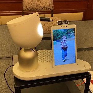 ElliQ is a personal companion robot for the elderly. She springs to life throughout the day to remind you things, offer up jokes or ask to play games with you. | Rich DeMuro