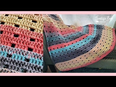 How to Crochet an Easy Beginner Blanket | 2-Row Repeat Pattern Tutorial!
