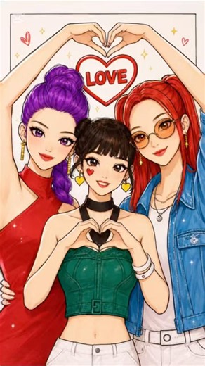 Huntrex Girls #Rumi, #Mira, #Zoey, #Artmood, #Kpopart, #Kpop, #Digitalart,