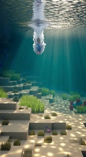 Ultimate 4K Hyper-Realistic Minecraft Dive! #viralvideo