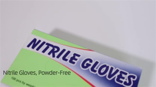 Biodegradable Medical Grade Powder Free Blue Disposable Nitrile Examination Gloves 100 Pcs Box