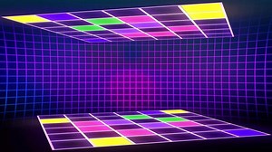 Download Retro style 80s-90s futuristic grid wireframe backdrop. Digital landscape neon dance style retro party laser pattern background. for free