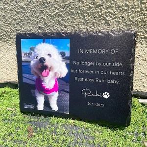Custom Pet Memorial Stone, Personalized Photo Grave Marker, Garden Cemetery Stone - Etsy
