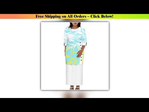 Customized Plus Size Polynesian Tribal Print Samoan Puletasi Dress Half Sleeve Oneck Dress Ladies B