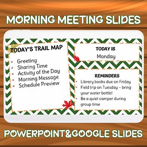 PreK-2 Editable Morning Meeting Slides: Schedule, Rotations, Classroom Routine