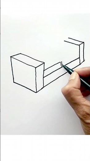 How to draw sofa set in 3d perspective easy step by step for beginners #shorts