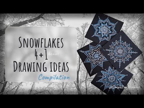 Snowflakes ❄️ compilation | 5 snowflake drawing ideas | simple zen-drawing