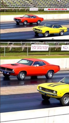 ‘70 426 Hemi Cuda vs. ‘69 427 Yenko Camaro Pure Stock Muscle Car Drag Race #musclecar #dragrace #car