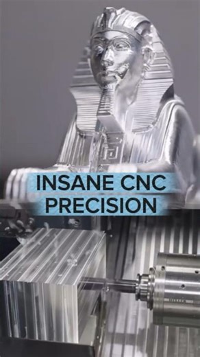 This CNC Machine Carves a Tiny Sphinx From Solid Stainless Steel