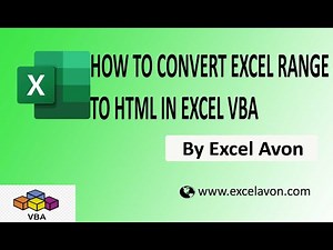 How to Convert Excel Range to Html In Excel VBA