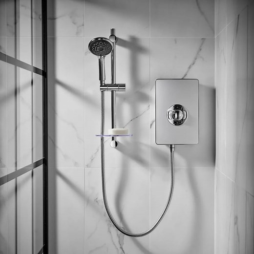 Triton Aspirante 8.5kW Electric Shower - Brushed Steel ASP08BRSTL