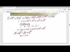 Binomial Expansion. K.c.s.e 1996 Mathematics pp2 Q.12