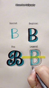 One Letter, Four Levels ✨ Normal to Legend | #NhuanDaoCalligraphy | Nhuan Dao Calligraphy