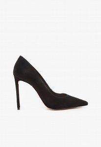 Lou Stiletto Pump - Black Suede Heel