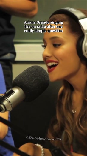 Ariana Grande singing live on radio