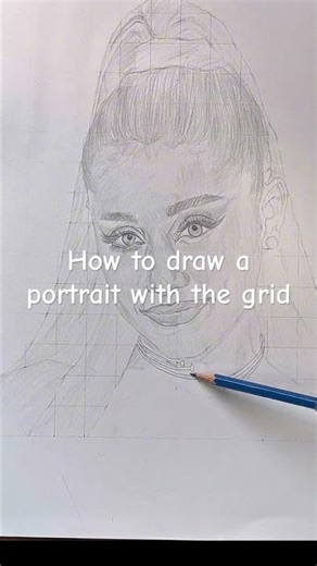 How to draw a portrait with the grid #portrait #youtubeshorts #howtodraw