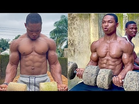 NO GYM – NO PROTEIN POWDER 😱 AFRICAN BODYBUILDER BUILT NATURAL MUSCLES