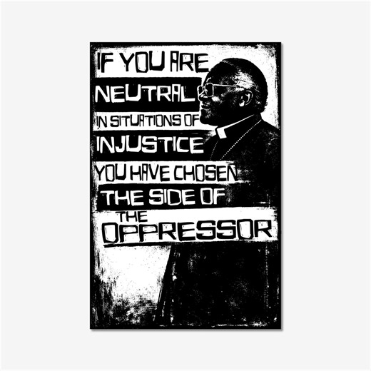 Desmond Tutu Quote Relief Print 8x12 Inch | Social Justice Art, Activist Decor, Protest - Etsy