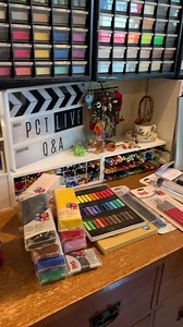 This is my worktable right now… I guess I better get it cleaned up, my LIVE Q&A Broadcast is today!! Join us won’t you? Wednesday’s 12:00 NOON Pacific Time www.facebook.com/polymerclay | Polymer Clay Tutor