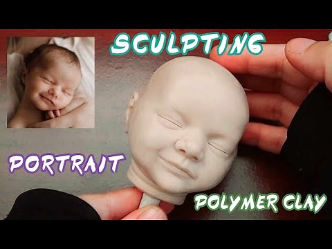 Sculpting a Baby Portrait In Polymer Clay, Tutorial Timelapse (#1)