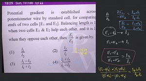 Potential gradient is established acros; potentiometer wire by ... | Filo