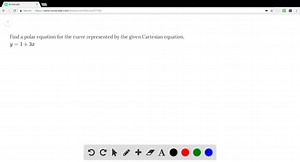 SOLVED:Find a polar equation for the curve represented by the given Cartesian equation. y = 1 + 3x
