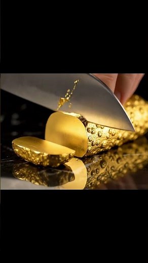 Golden Cucumber 🥒✨ Cut Open 3 Times | Satisfying ASMR with Metallic Chimes